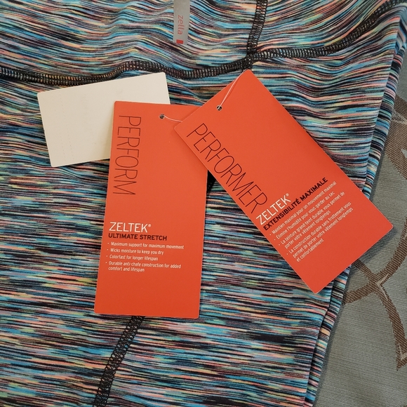 Zella Live-In Streamline Capri Athletic Leggings Grey Slate Multi Women Small - Picture 7 of 12